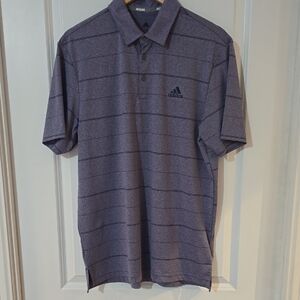Adidas Men's Striped Polo in Deep Purple
